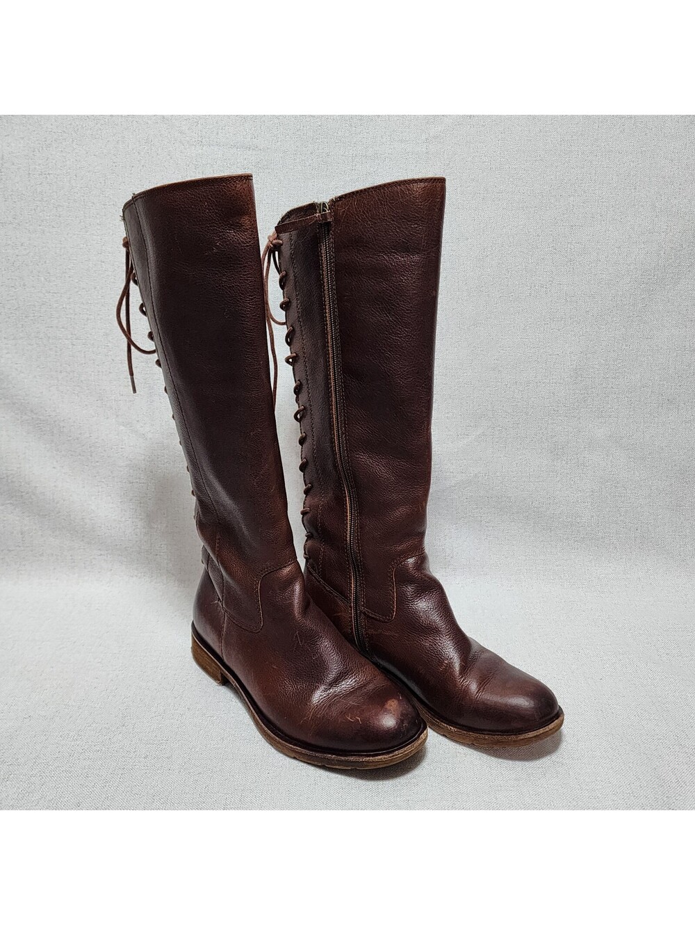 Size 8 Ren Faire Steampunk Archer Knee High Riding Boots Corset Adjustable Calf
